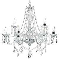 Saint Mossi 2-Tier Lámpara de techo de cristal moderno elegante contemporáneo colgante de techo - 9 luces E14
